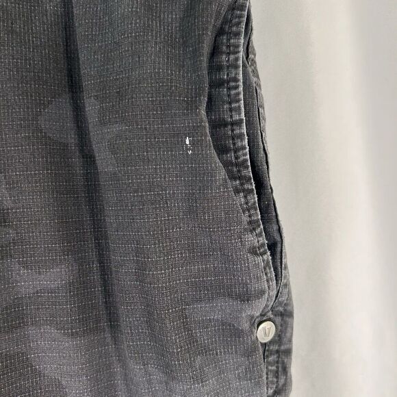 Vuori Hiking Pants Women's XL Grey Camo Drawstring Zip Cargo Pockets Stain - Picture 6 of 11